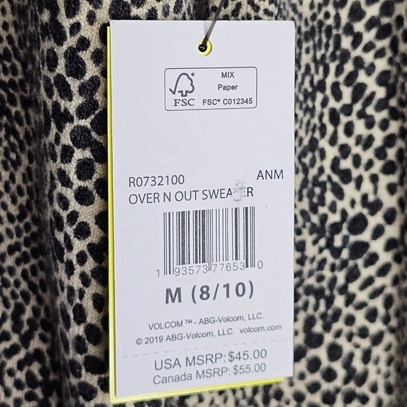 NWT Volcom Girl's Black/Tan Sweater Size (Multiple Sizes) - Picture 6 of 6